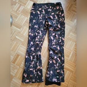 O'Neill Black and Pink Floral Snow Pants